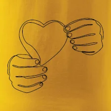 Ruka držiaca srdce jedným ťahom