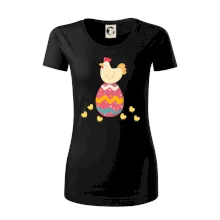 Sliepka sediaca na veľkonočnom vajci