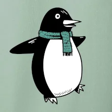 Tučniak so zeleným šálom