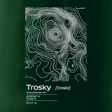 Trosky - vrstevnice v obdĺžniku