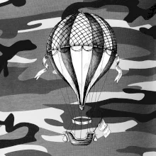 Teplovzdušný balón kreslený