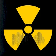 Rádioaktivita - silueta mesta