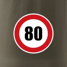 Dopravná značka - obmedzenie rýchlosti 80