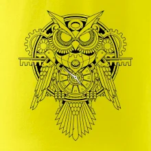 Steampunk sova čiernobiela