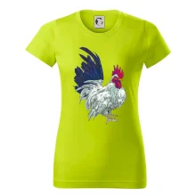 Kohút kreslený biely