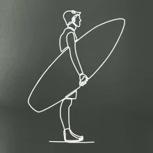 Surfer stojaci jedným ťahom