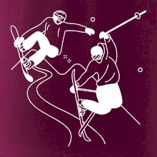 Lyžovanie - kreslené obrázok