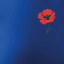 Vlčí mak kreslený na prsníku