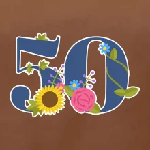 Kvetinové číslo kreslené - 50 Kvetinové číslo kreslené - 50