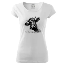 Čiernobiela karikatúra čierna krava hlava