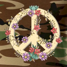 Peace symbol pieskový