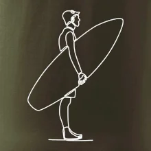 Surfer stojaci jedným ťahom