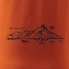 Nový Zéland nápis a hory Aoraki - Mount Cook