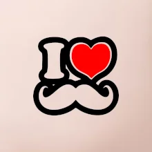 i love mustache - obrys