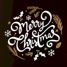 Merry christmas - nápis guľatý