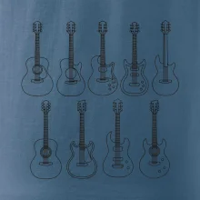 Typy gitár čiernej kresby