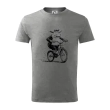 Tučná krava na bicykli