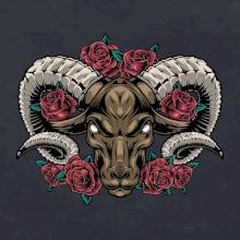 Hlava barana s ružami