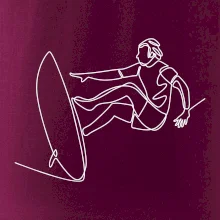 Surfer na vlne jedným ťahom