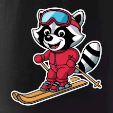 Mýval na lyžiach - kreslený