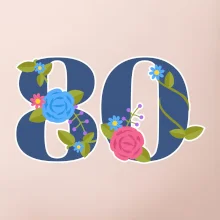 Kvetinové číslo kreslené - 80