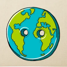 Planéta krajiny gombík (Pecka design)