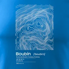 Boubín - vrstevnice v obdĺžniku