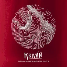 Kriváň - vrstevnice v kruhu