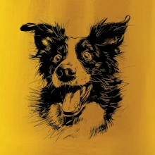 Čiernobiela karikatúra Border kólia