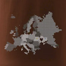 Mapa Európy - srdce v Ukrajine