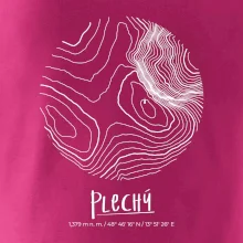 Plechý - vrstevnice v kruhu