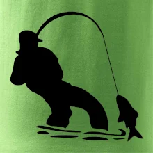 Rybár ťahajúce rybu