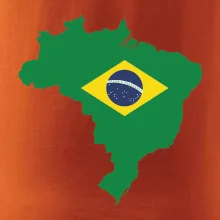 Brazília vlajka v mape Brazília vlajka v mape