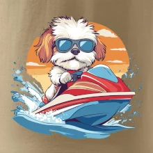 Bišónik na vodnom skútri