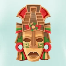 Mayové maska červené uši Mayové maska červené uši