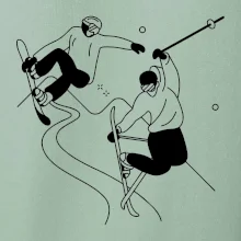 Lyžovanie - kreslené obrázok