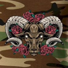 Hlava barana s ružami