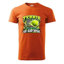 Tenisová raketa a míček eat sleep repeat