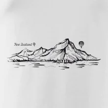 Nový Zéland nápis a hory Aoraki - Mount Cook