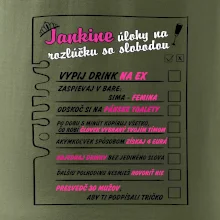 Tričko na rozlúčku s úlohami vpredu