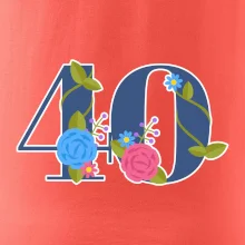 Kvetinové číslo kreslené - 40