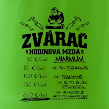Hodinová mzda zvárač
