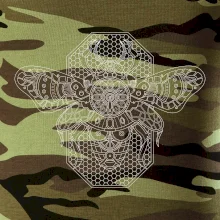 Steampunk včela čiernobiela