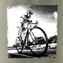 Cyklista čiernobiela cesta