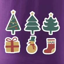 Vianočná sada - stromčeky a darčeky