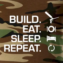 Build eat sleep repeat - montážna pena Build eat sleep repeat - montážna pena