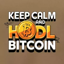 3D nápis Keep Calm and HODL Bitcoin