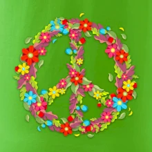 Peace symbol červené kvety