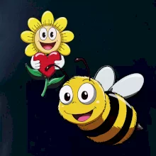 Parové tričko - Včela a kvetina