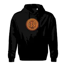 Logo bitcoin vo vyšívanom štýle Logo bitcoin vo vyšívanom štýle